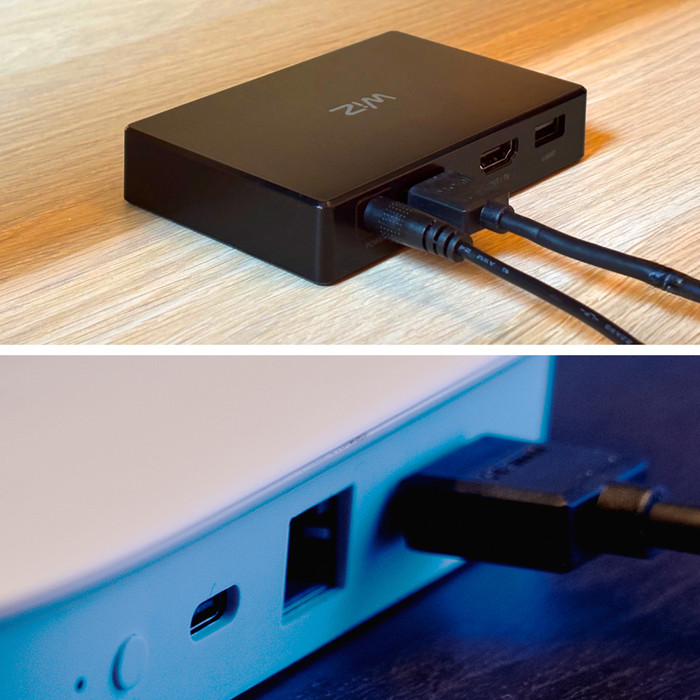 WiZ HDMI Sync Box + Light Strip for 75 - 85-inch TVs product in use