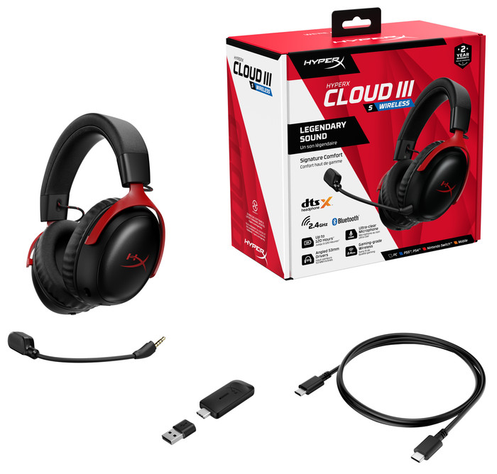 HyperX Cloud III S Wireless Rood/Zwart verpakking