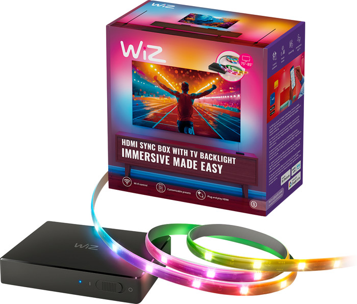 WiZ HDMI Sync Box + Light Strip for 75 - 85-inch TVs front