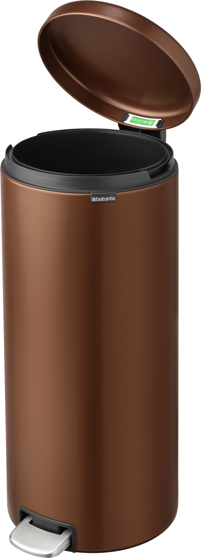 Brabantia NewIcon Pedaalemmer 30 liter Warm Bronze binnenkant