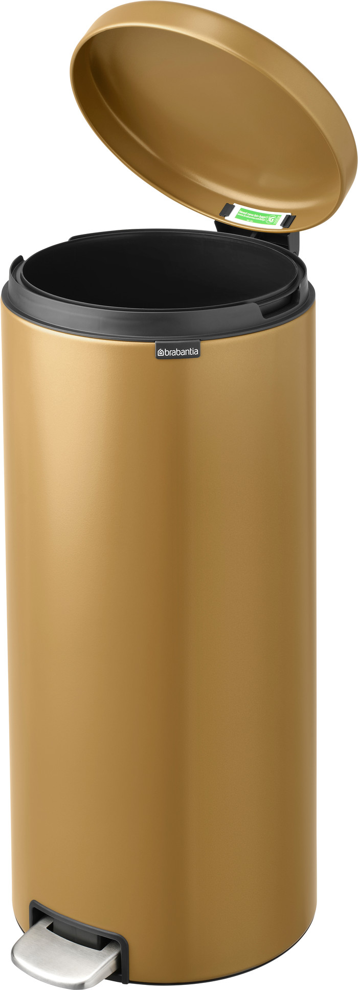 Brabantia NewIcon Pedaalemmer 30 liter Warm Gold binnenkant