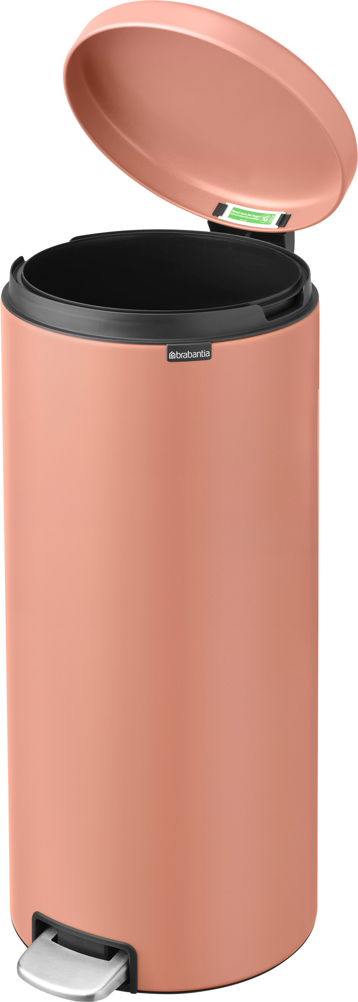 Brabantia NewIcon Pedal Trash Can 30L Warm Copper inside