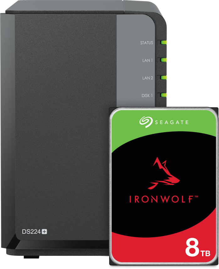 Synology DS224+ + Seagate Ironwolf 8TB Main Image