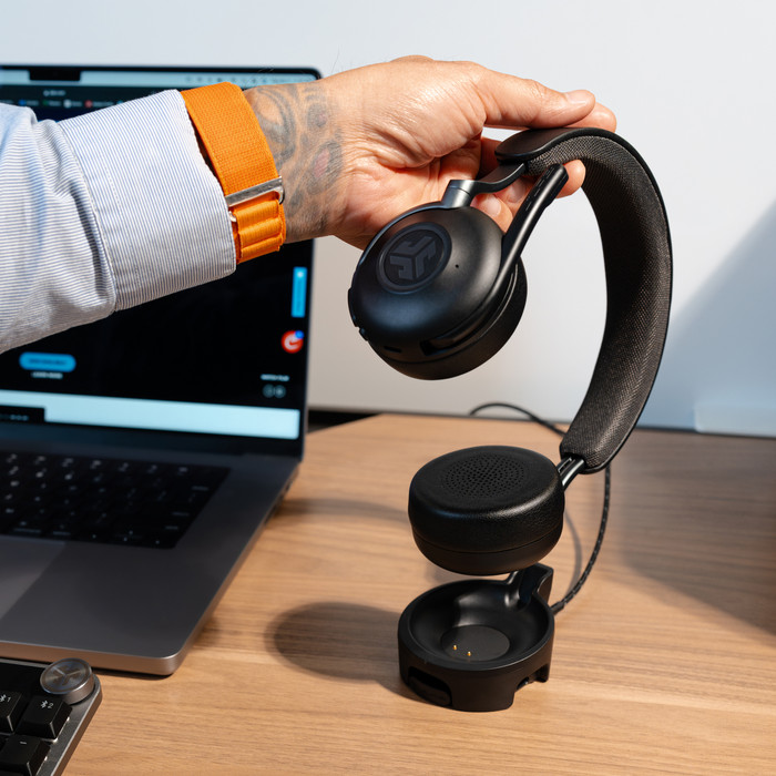 JLab Epic Work ANC Wireless Office Headset Graphite product in use