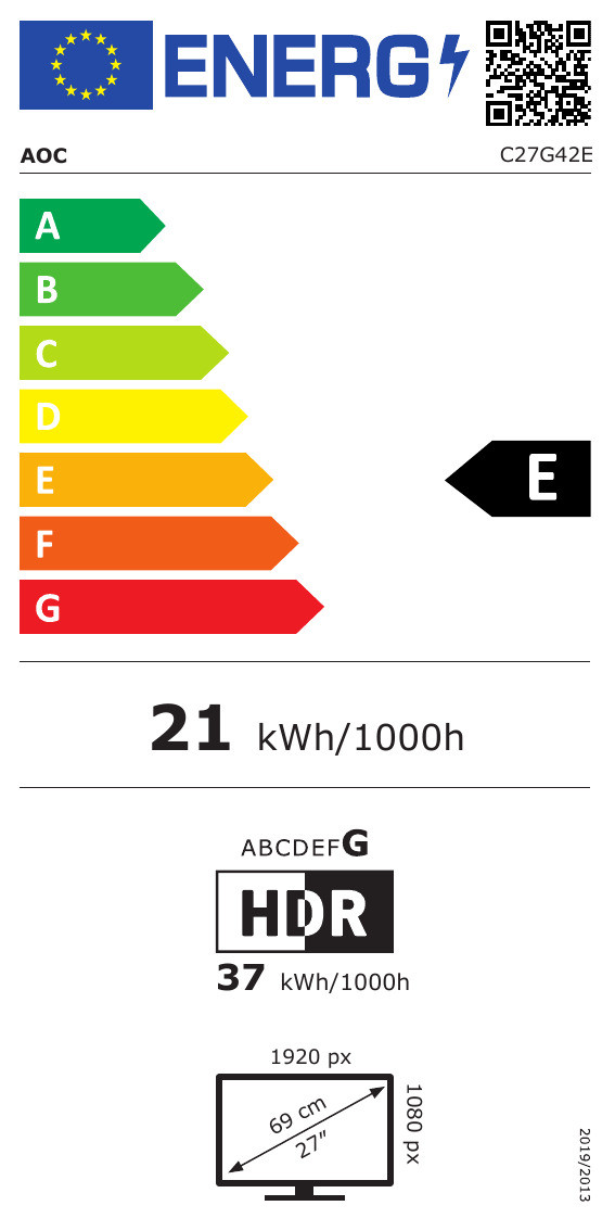 AOC C27G42E energielabel