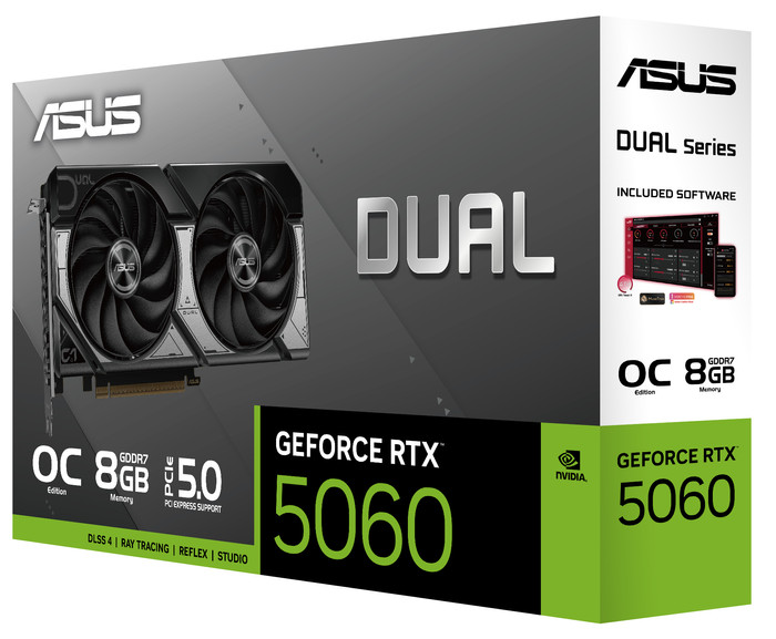 ASUS DUAL GeForce RTX 5060 OC 8GB verpakking