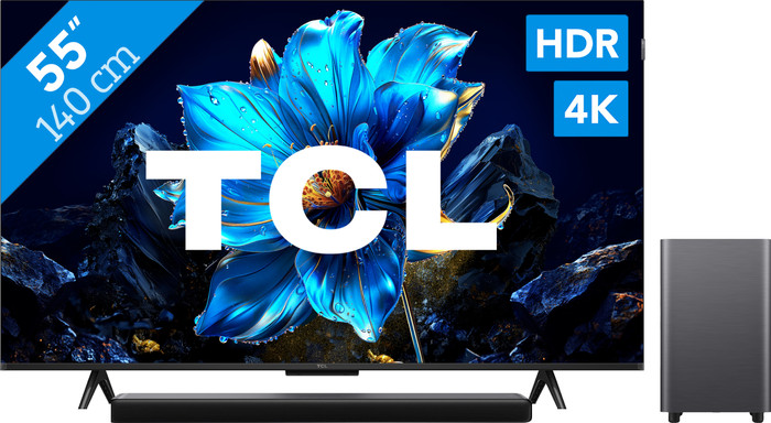 TCL 55" QLED P71K 4K (2025) + TCL S55H 2.1 Soundbar Main Image