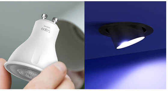 TP-Link Tapo L630 - Wit en Gekleurd Licht - GU10 - 4-pack product in gebruik