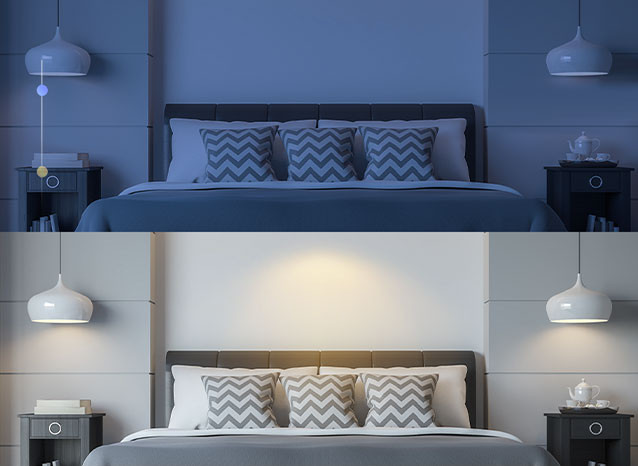 TP-Link Tapo L630 - Wit en Gekleurd Licht - GU10 - 4-pack product in gebruik