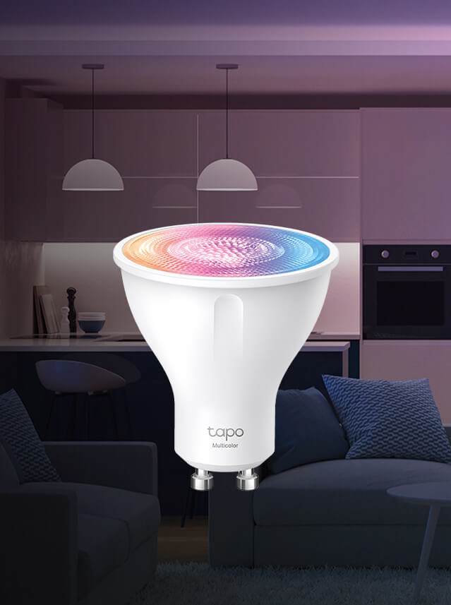 TP-Link Tapo L630 - Wit en Gekleurd Licht - GU10 - 4-pack product in gebruik