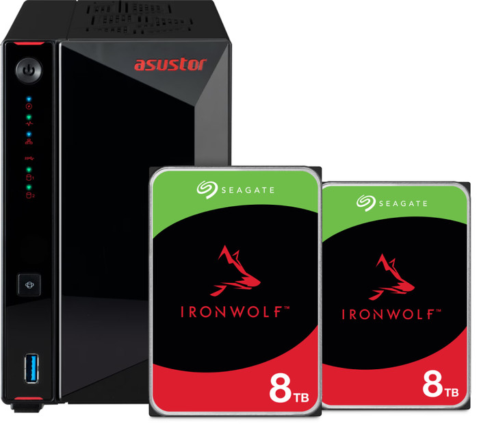 ASUSTOR AS5402T + Seagate IronWolf 16TB (2x 8TB) Main Image