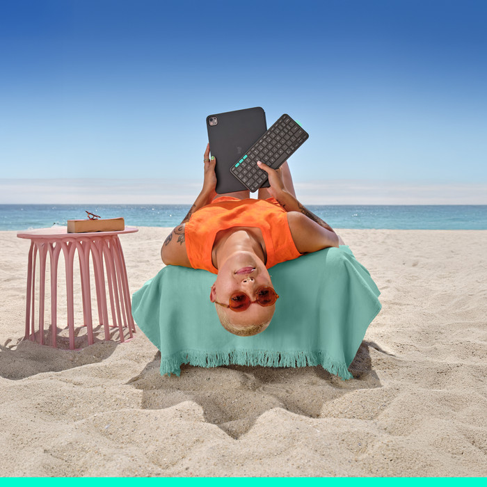 Logitech Flip Folio iPad Pro (2024)/iPad Air (2025) 11 inches Keyboard Cover QWERTY product in use