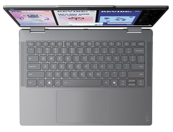 Lenovo Yoga 7 2-in-1 OLED Copilot+ PC 14ILL10 83JQ007TMH bovenkant