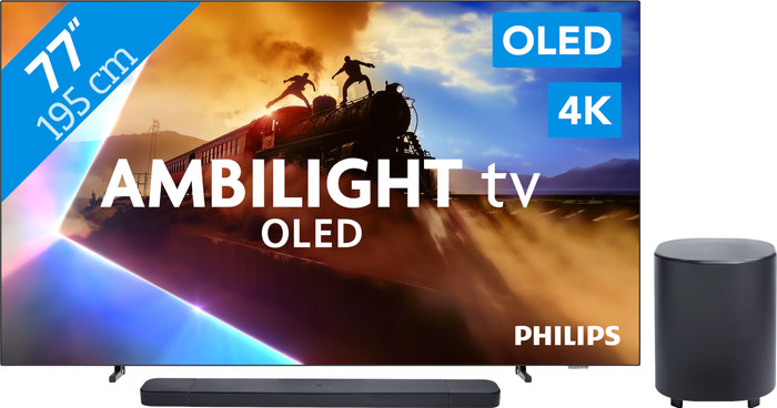 Philips Ambilight 77 inches OLED760 4K (2025) + JBL Bar 800 M2 Black Main Image