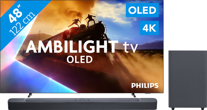 Philips Ambilight 48 inches OLED760 4K (2025) + JBL Bar 2.1 Deep Bass M2 Black Main Image