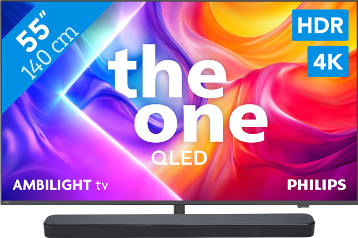 PPhilips Ambilight 55" PUS9000 QLED 4K (2025) + JBL Bar 300 M2 Zwart Main Image