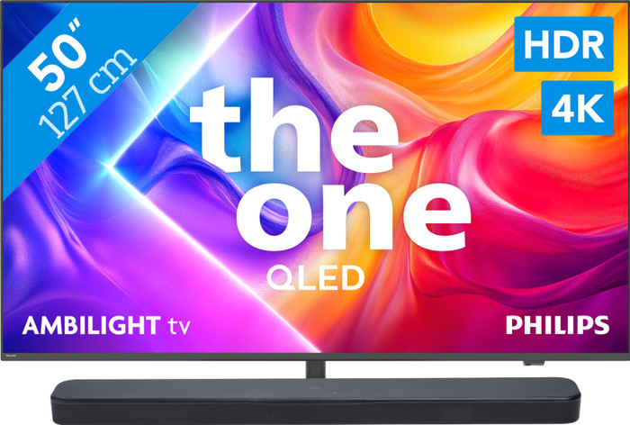 Philips Ambilight 50" PUS9000 QLED 4K (2025) + JBL Bar 300 M2 Zwart Main Image