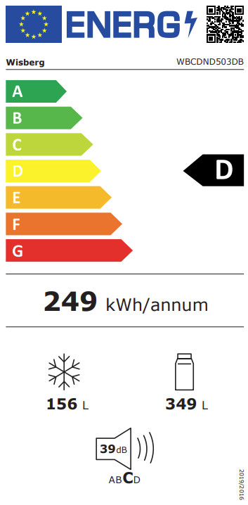 Wisberg WBCDND503DB energy label