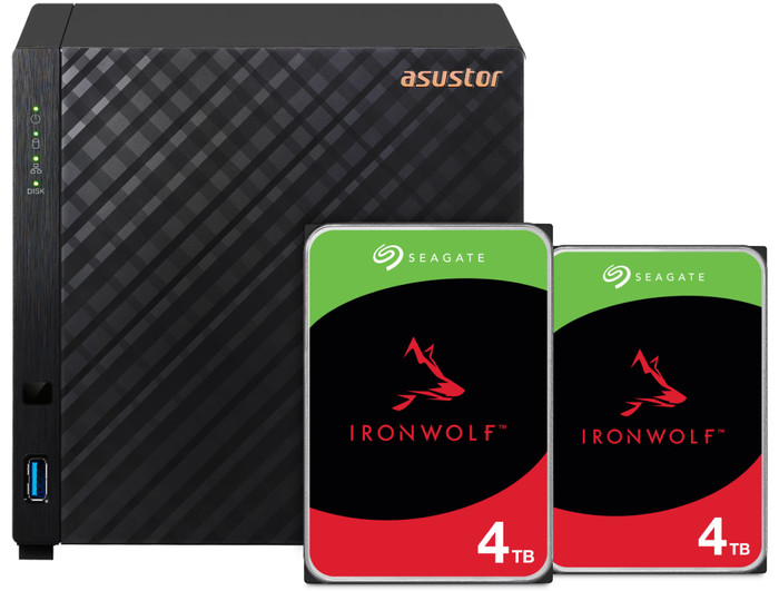 ASUSTOR AS1104T + Seagate Ironwolf 8TB (2x4TB) Main Image