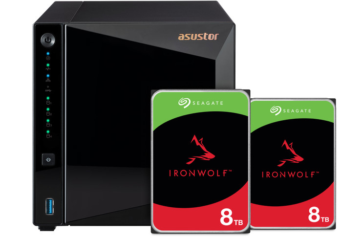 ASUSTOR AS3304T v2 + Seagate Ironwolf 16TB (2x8TB) Main Image