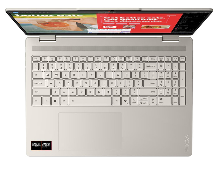 Lenovo Yoga 7 2-in-1 OLED Copilot+ PC 16AKP10 83JU001AMH bovenkant