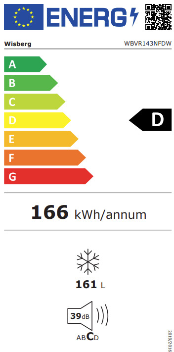 Wisberg WBVR143NFDW energielabel