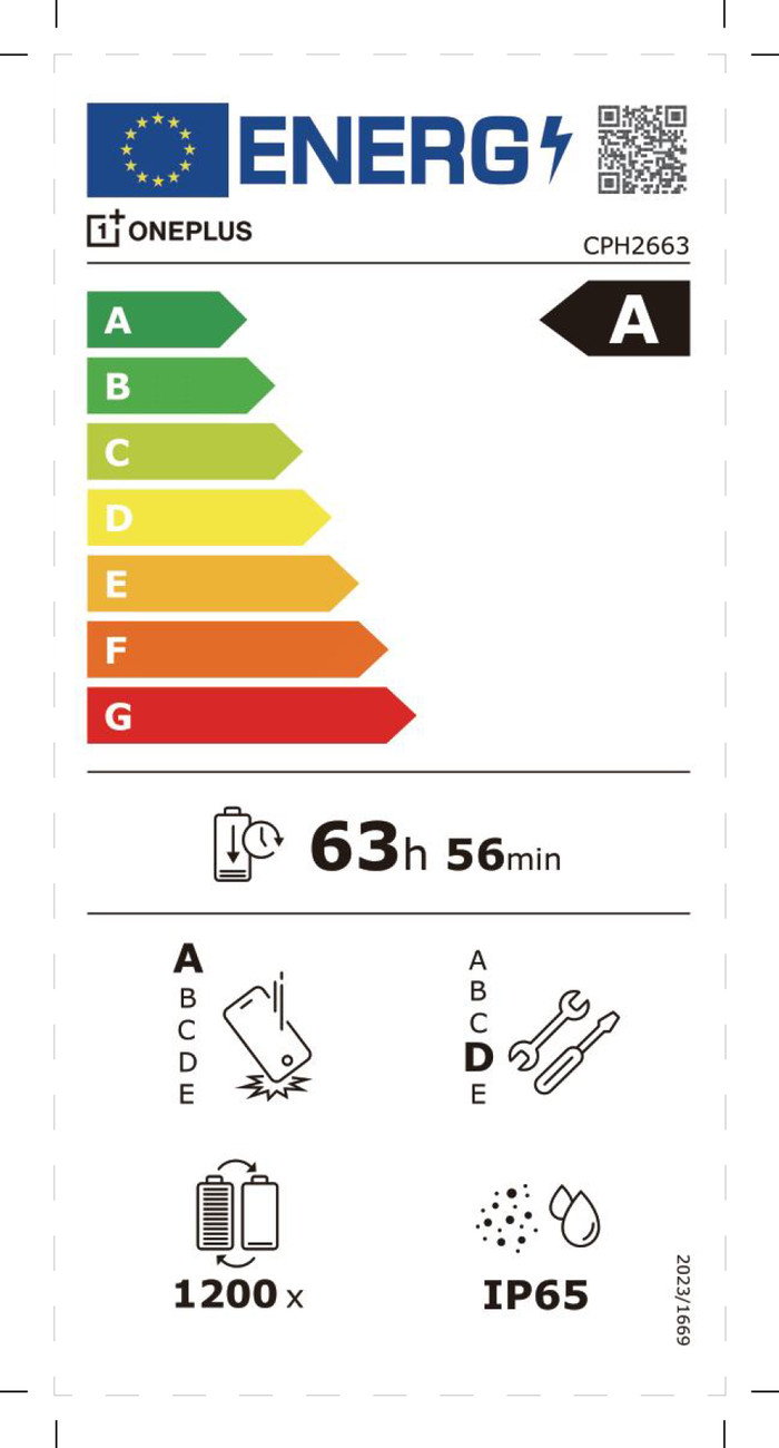 OnePlus Nord 4 512 Go Vert 5G classe énergétique