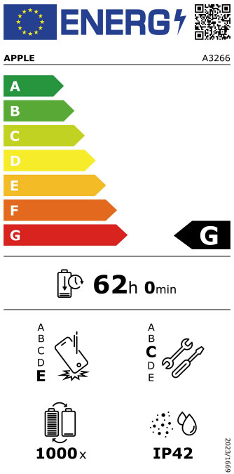 Apple iPad Air (2025) 11 inch 512GB Wifi Witgoud energielabel