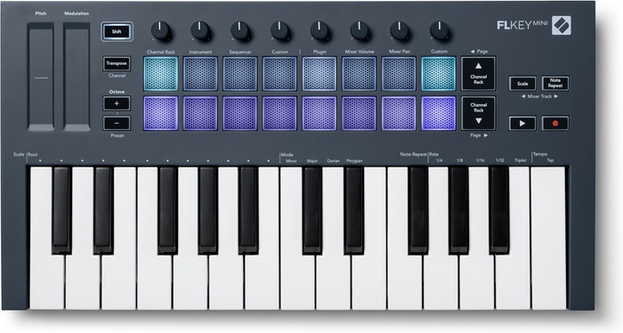 Novation FLkey Mini Zwart voorkant