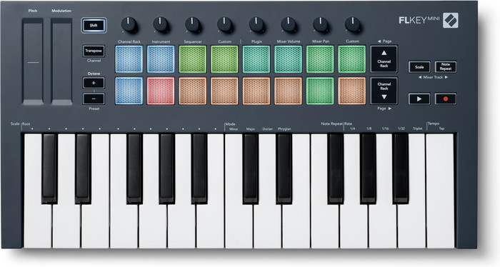 Novation FLkey Mini Zwart voorkant