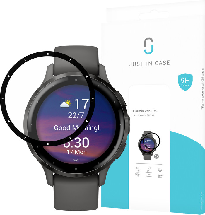 Just in Case Garmin Venu 3S Screen Protector Glass Duo Pack packaging