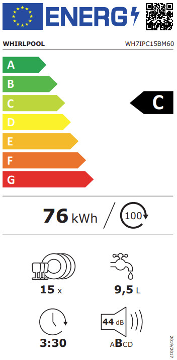 Whirlpool WH7IPC15BM60 MaxiSpace energy label