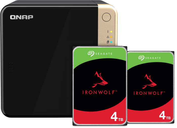 QNAP TS-464-8G + Seagate IronWolf 8TB (2x 4TB) Main Image