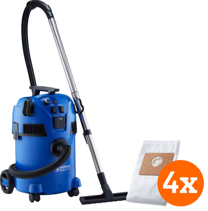 Nilfisk Multi II 22 Inox + Nilfisk Vacuum Cleaner Bag for Multi II (4x) Main Image