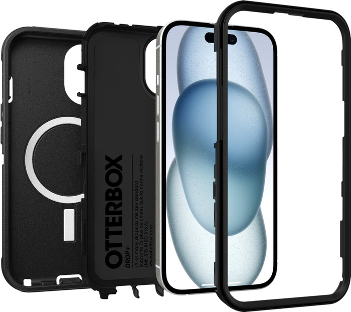 Otterbox Defender Apple iPhone 13, 14 en 15 Back Cover met Magneet Zwart detail