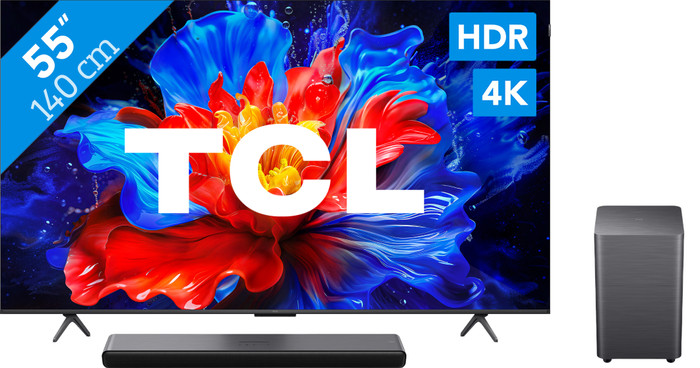 TCL 55" QLED P81K 4K (2025) + TCL S45H 2.0 Soundbar Main Image