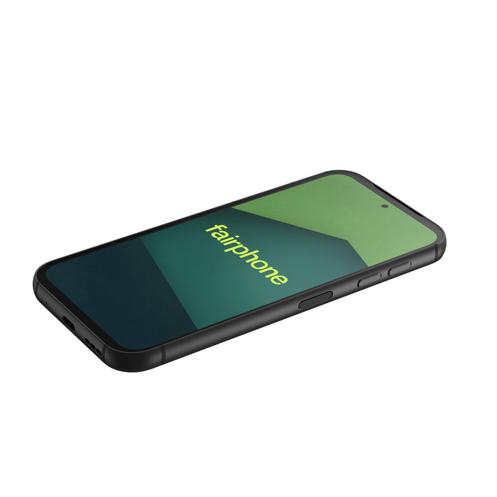 Fairphone 5 256GB Zwart 5G + Fairphone Protective Back Cover Zwart bovenkant