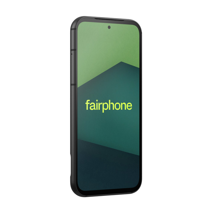 Fairphone 5 256GB Zwart 5G + Fairphone Protective Back Cover Zwart linkerkant