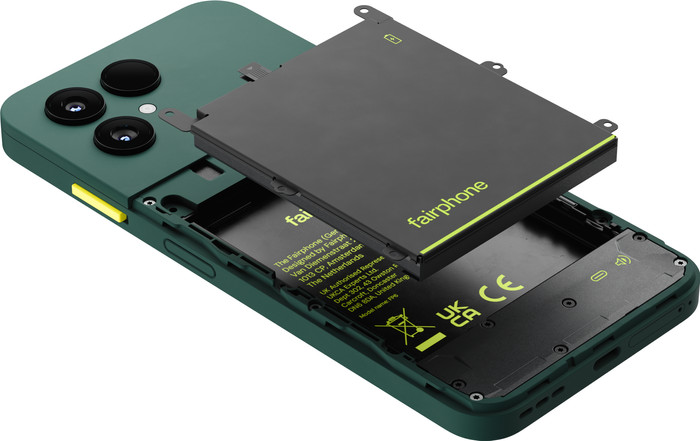 Fairphone 6 256GB Groen 5G + Fairphone 6 Protective Back Cover Groen achterkant