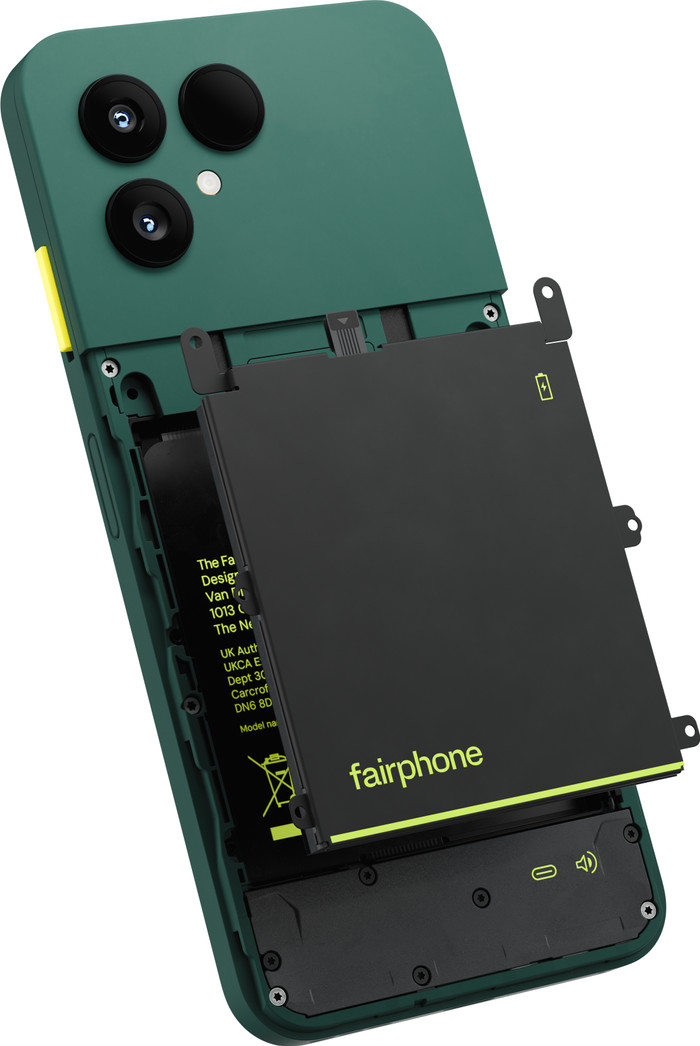 Fairphone 6 256GB Groen 5G + Fairphone 6 Protective Back Cover Groen achterkant