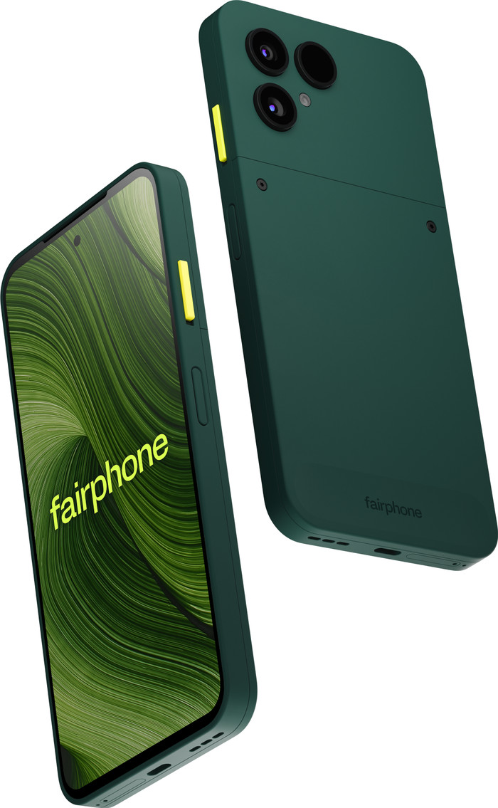 Fairphone 6 256GB Groen 5G + Fairphone 6 Protective Back Cover Groen voorkant