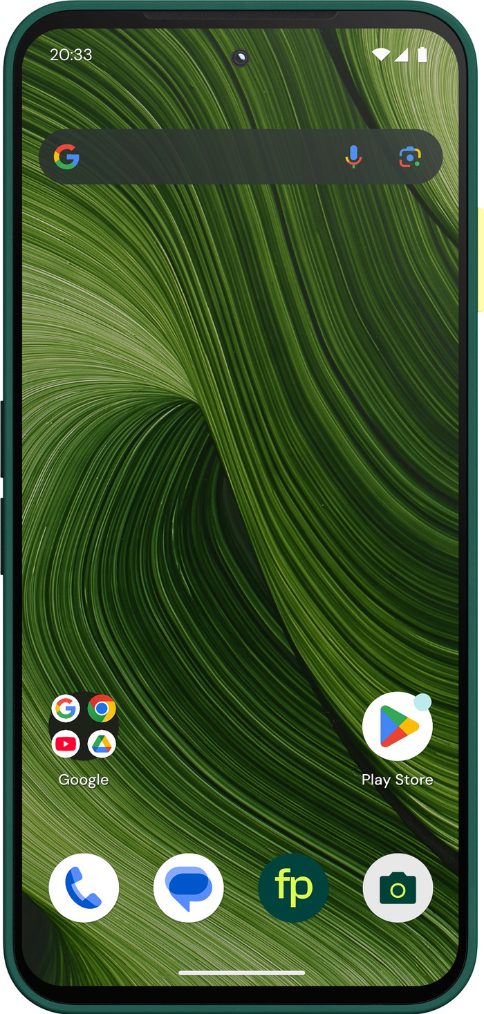 Fairphone 6 256GB Groen 5G + Fairphone 6 Protective Back Cover Groen voorkant