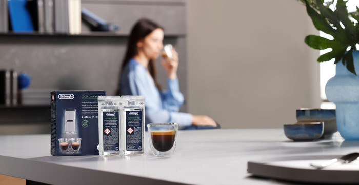 De'Longhi EcoDecalk Descaler 2 x 100ml product in use