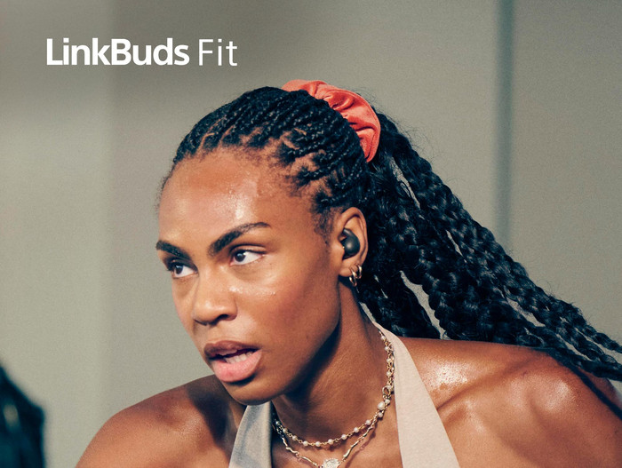 Sony LinkBuds Fit Pink product in use