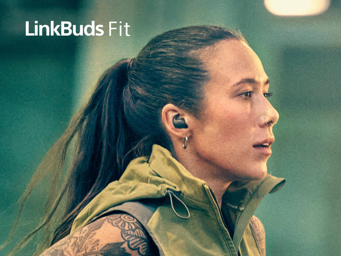 Sony LinkBuds Fit Pink product in use