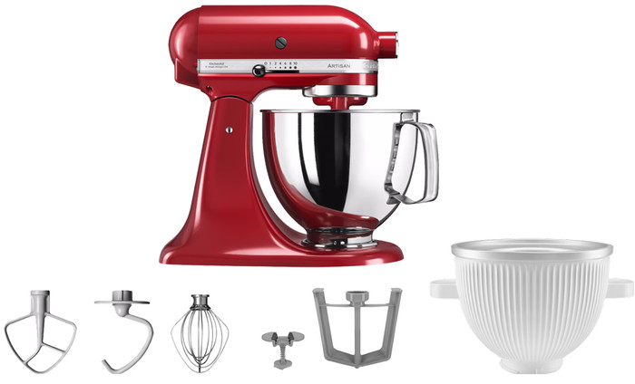 KitchenAid Artisan Mixer 5KSM125 Empire Red + Ice Cream Maker Main Image
