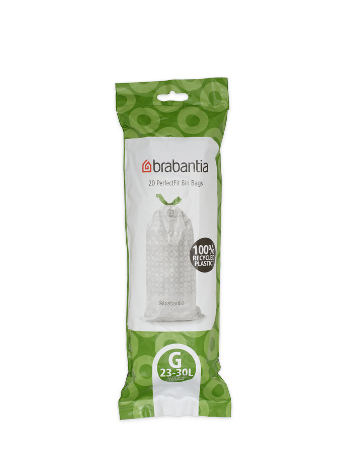 Brabantia Touch Bin 30 Liter Matt Steel Fingerprint Proof + Vuilniszakken (120 stuks) voorkant