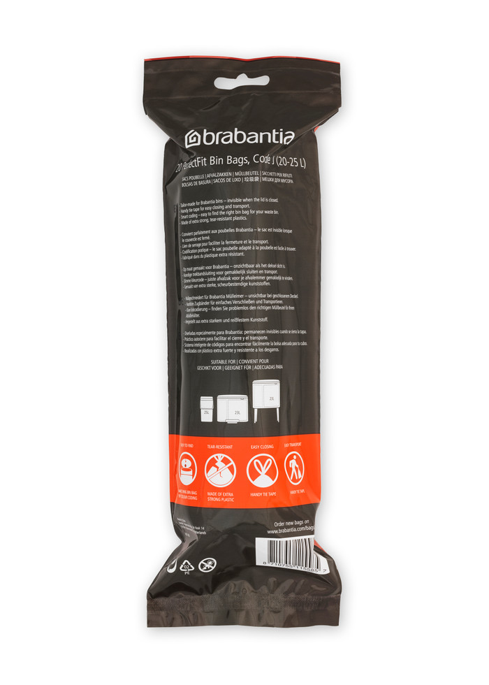 Brabantia Trash Bags Code J - 20-25L (120 units) back