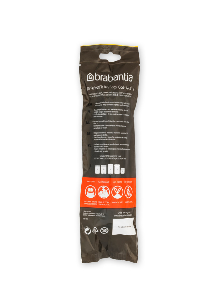 Brabantia Trash Bags Code A - 3L (120 units) back
