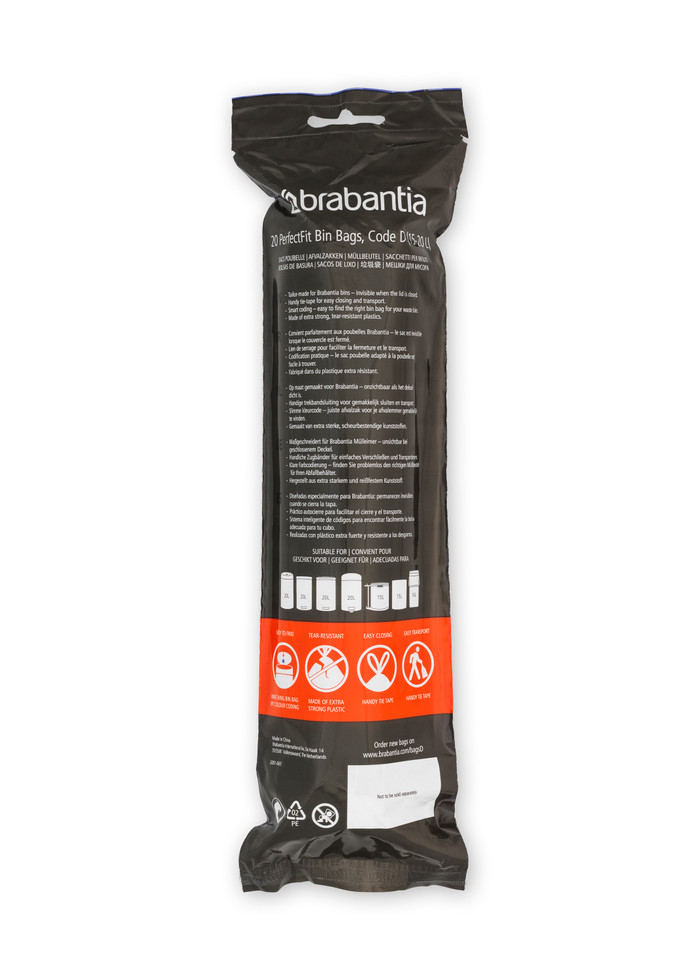 Brabantia Trash Bags Code D - 15-20L (120 units) back